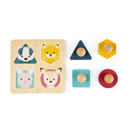 Rompecabezas de combinación de formas de animales del bosque - FSC 100%