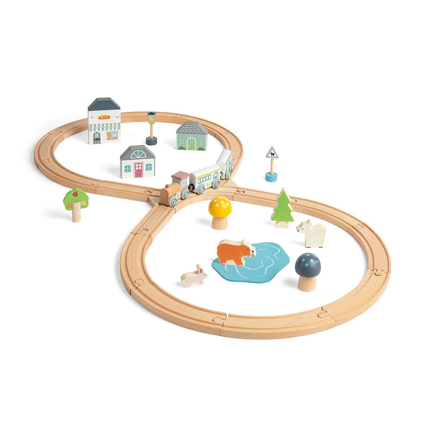 Set de tren de animales del bosque