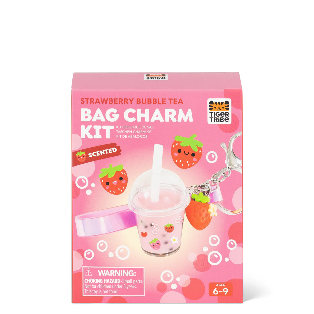 Kit de Charms para Mochila – Bubble Tea de Frutilla