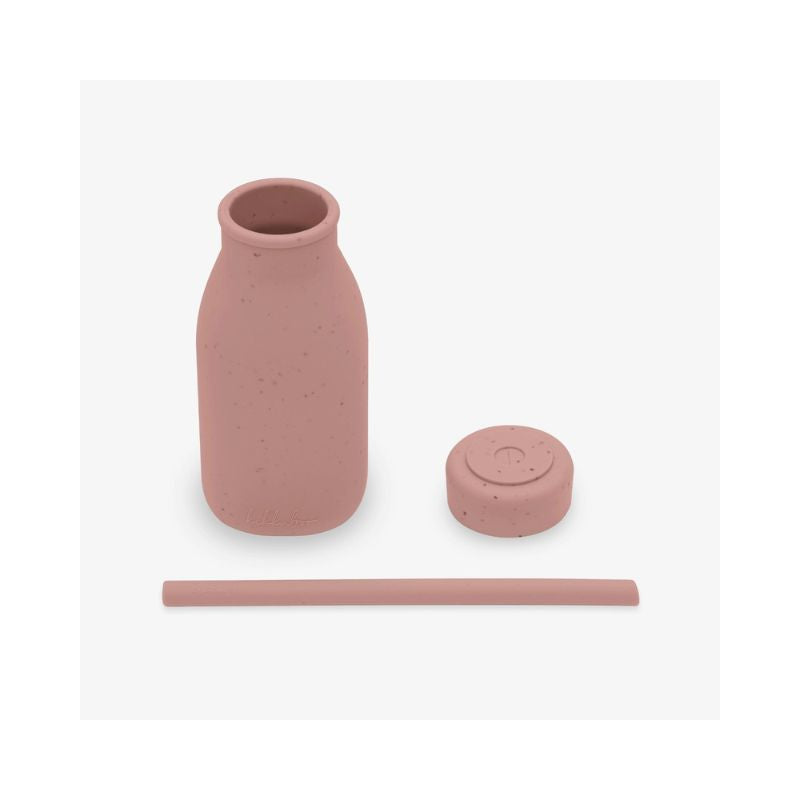 Botella con pajita Platinum Silicone Blush