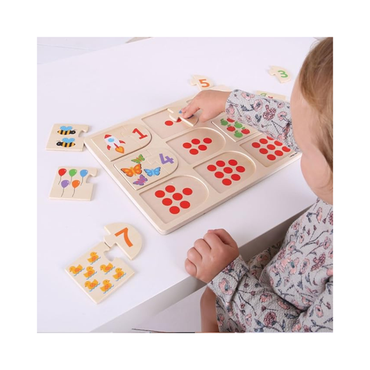 Rompecabezas de combinación de imágenes y números