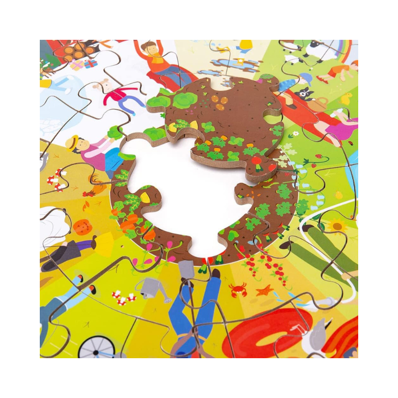 Rompecabezas circular de piso - Las estaciones