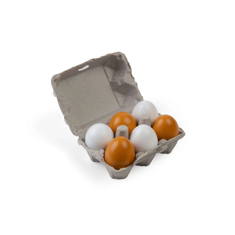 Seis huevos en cartón