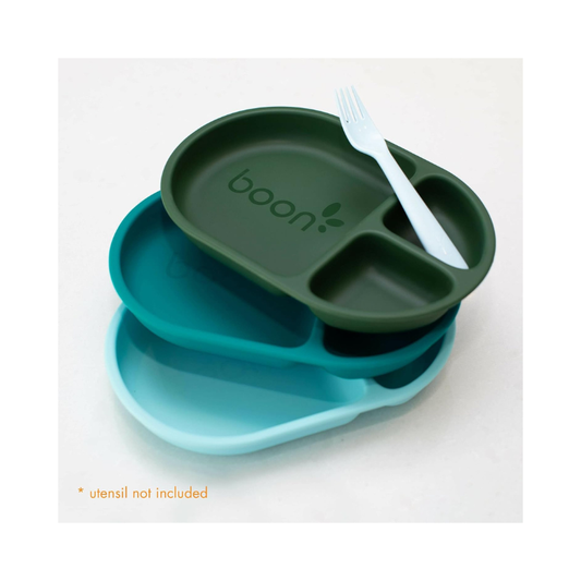 Plato de silicona chow x3 - azul