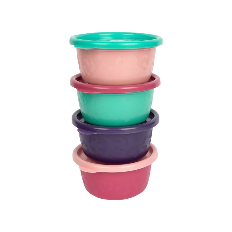 GREEN GROWN x4 Bowls para niños pequeños - Púrpura