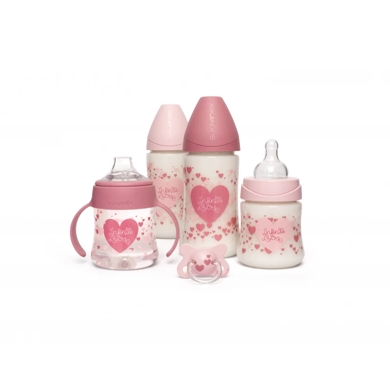 SET DE BIBERONES PARA REGALO INFINITE LOVE ROSA I3