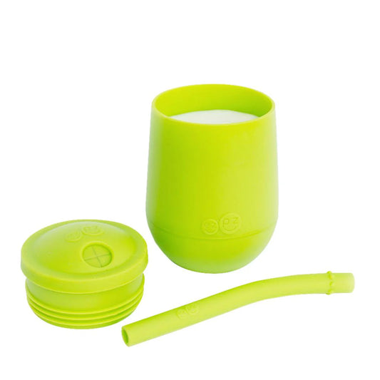 Vaso de silicona con tapa y pajita - verde