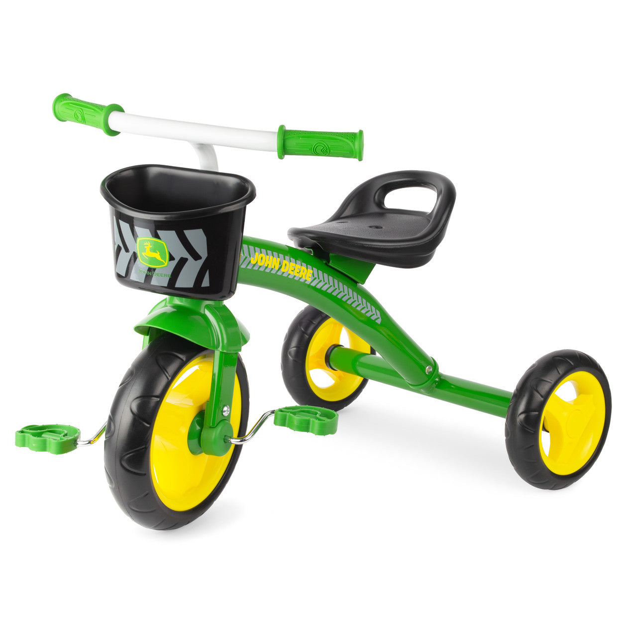 Triciclo de acero John Deere con cesta