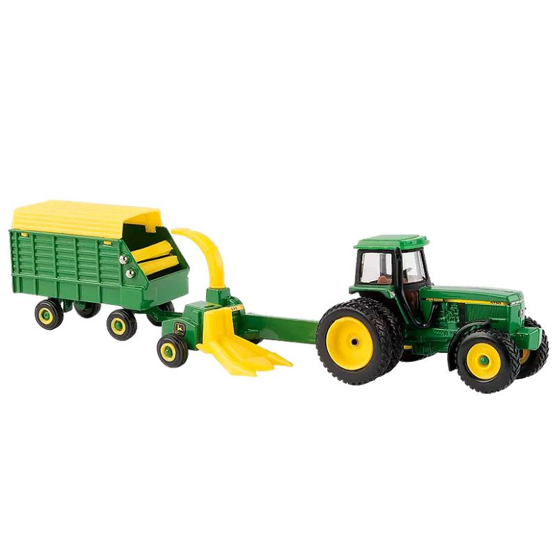 64 JD 4960 con cosechadora de forraje y vagón