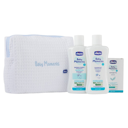 SET DE BAÑO C/ ESTUCHE AZUL BABY MOMENTS 10616-00