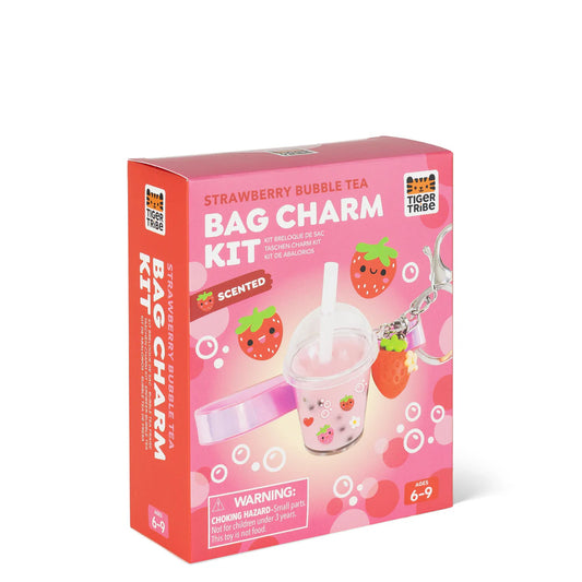 Kit de Charms para Mochila – Bubble Tea de Frutilla