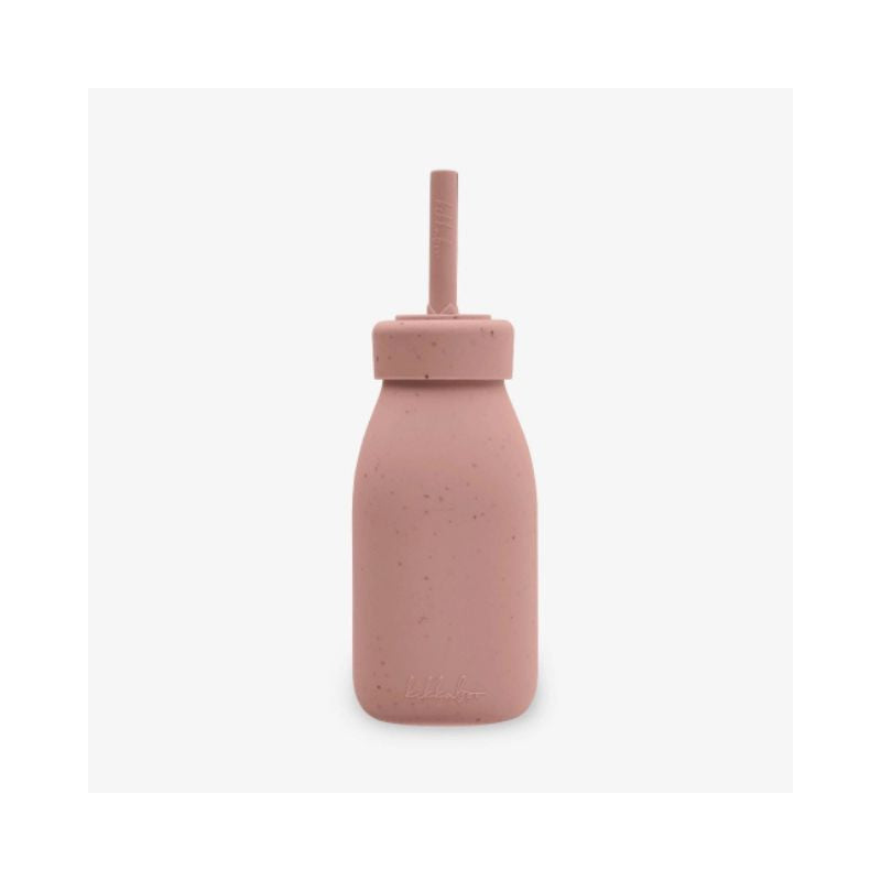 Botella con pajita Platinum Silicone Blush