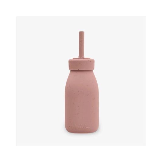 Botella con pajita Platinum Silicone Blush
