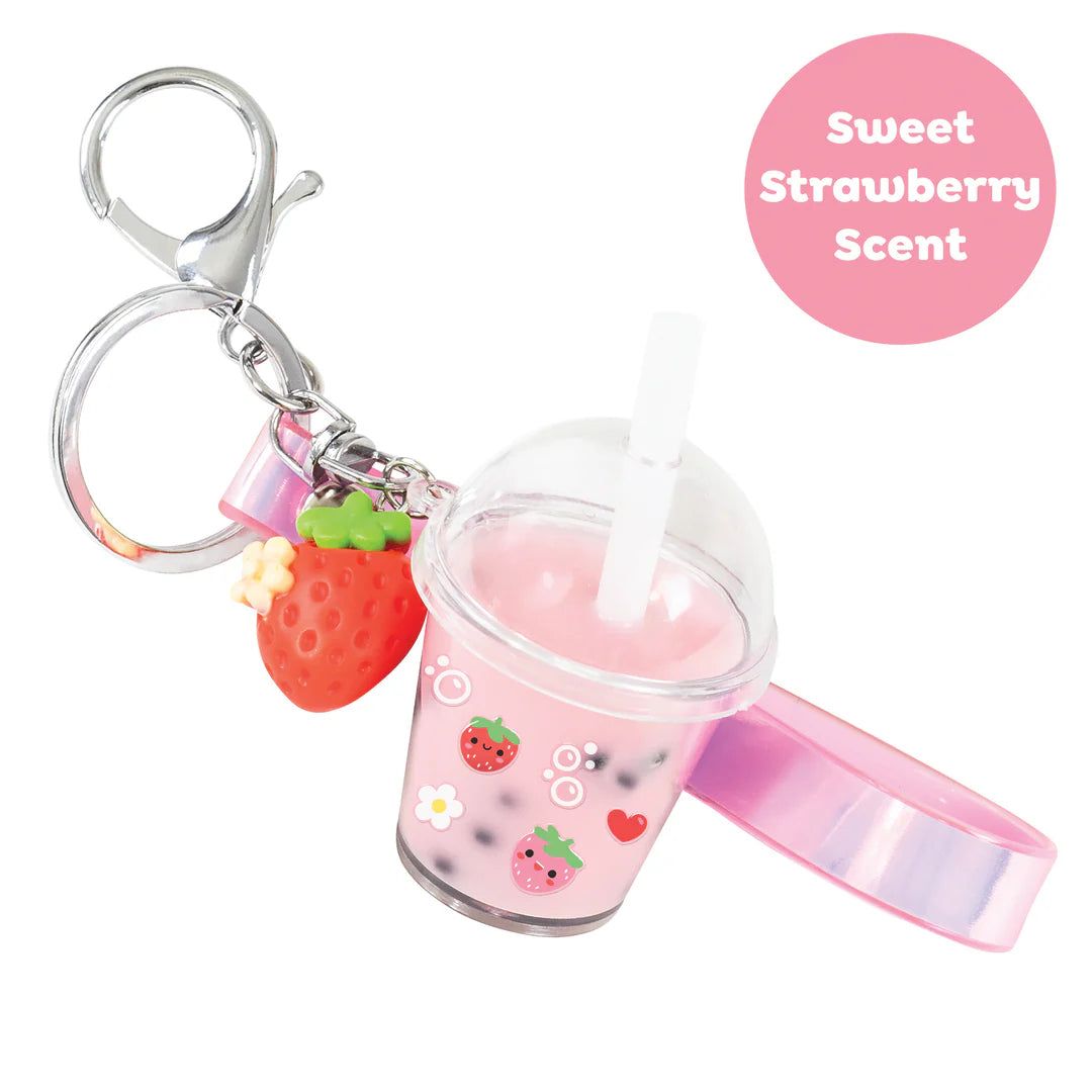 Kit de Charms para Mochila – Bubble Tea de Frutilla
