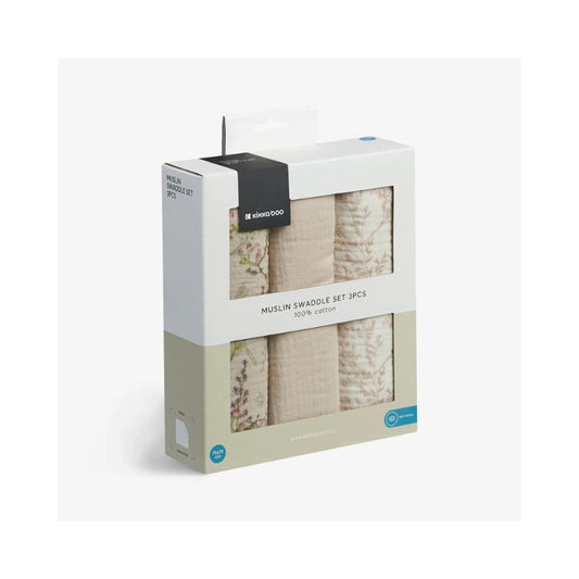 Set de muselinas para envolver 3 pcs 75x75 cm Secret Garden Beige