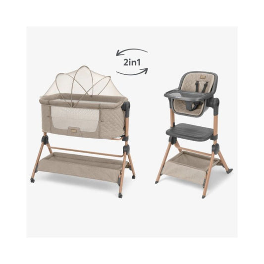 2in1 cuna colecho + silla de comer Sleat Me Beige