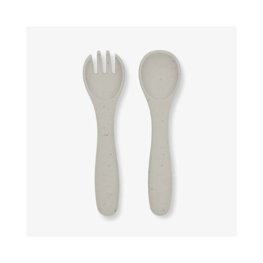 Juego de tenedor y cuchara Platinum Silicone Sand