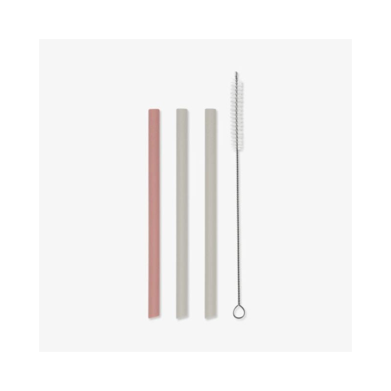 Straw set 3 pcs Platinum Silicone Blush