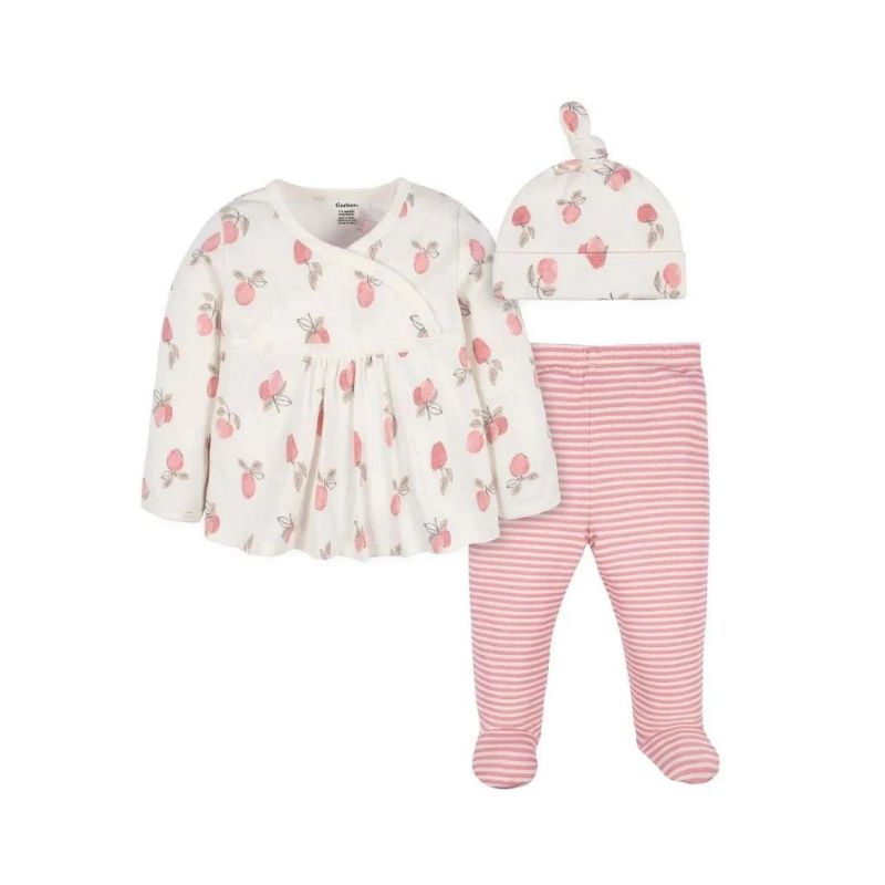 GERBER remera, pantalón y gorro - niña 0-3 meses