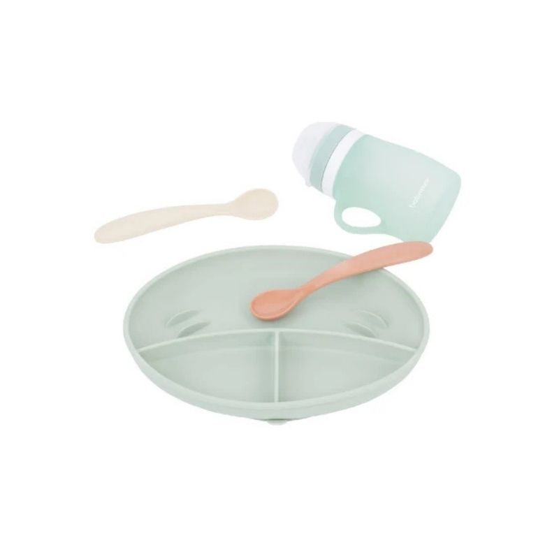 Kit GROW'ISY: plato compartimentado + taza ergonomica + cuchara