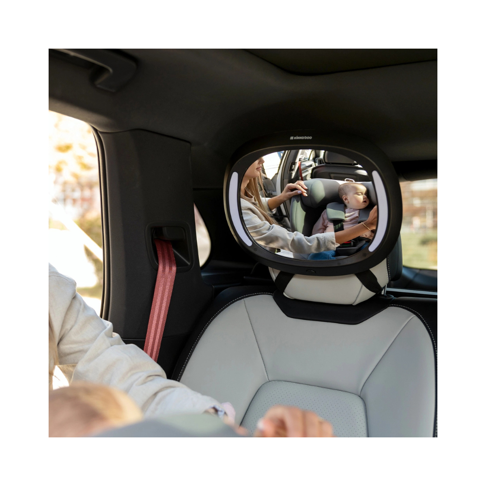 Espejo de asiento trasero con luz led kikkaboo