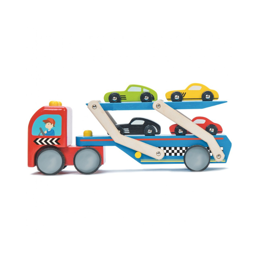 Juego de transporte de autos de carrera - 7 piezas