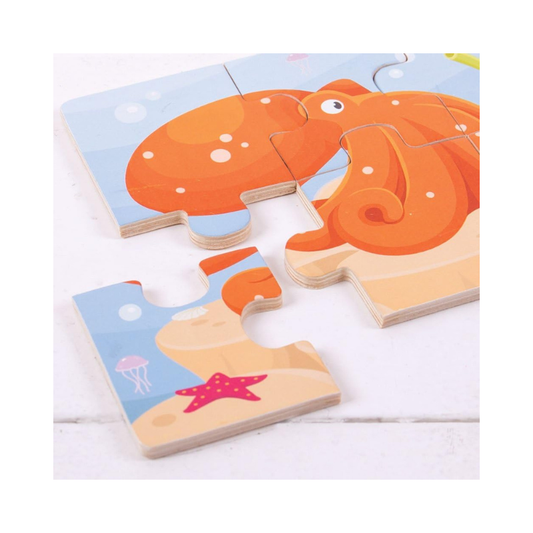 Puzzle de 6 piezas - vida marina