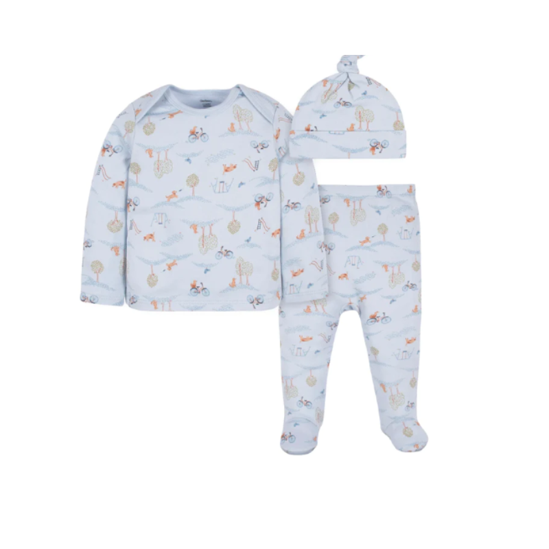 GERBER remera, pantalón y gorro - niño 0-3 meses