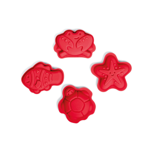 Moldes de arena rojo cereza