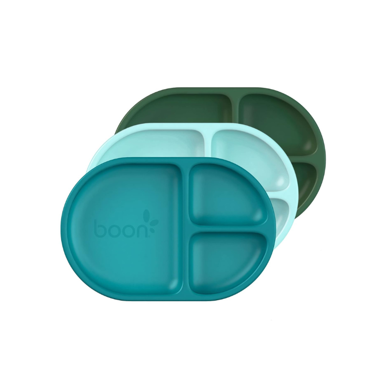Plato de silicona chow x3 - azul