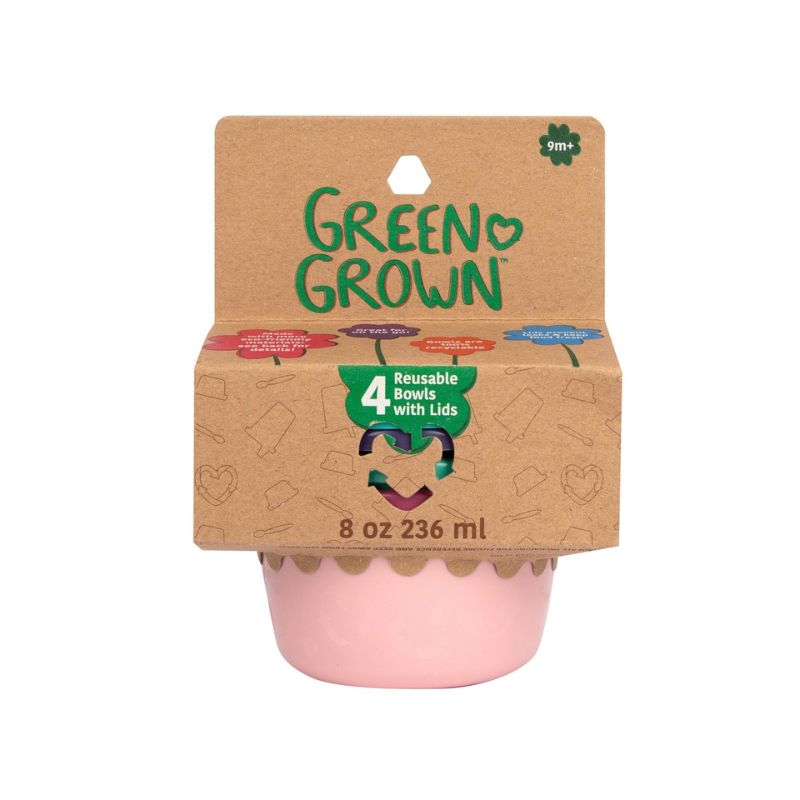 GREEN GROWN x4 Bowls para niños pequeños - Púrpura