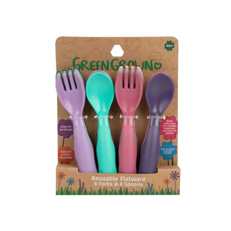 Green Grown Set 16 Tenedores Y Cucharas - Púrpura