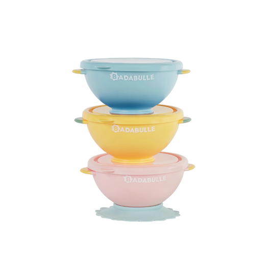 Set de 3 Bols FUNCOLORS - con tapa y pie antideslizante