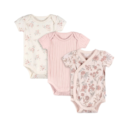JUST BORN 3PC BODYS - KIMONO ROSADO