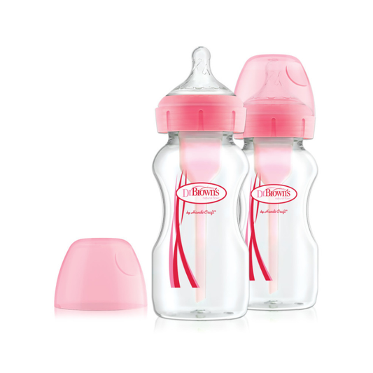 Biberón Dr. B 2x270ml boca ancha rosa