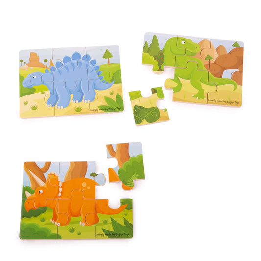 Puzzle de seis piezas - dinosaurios