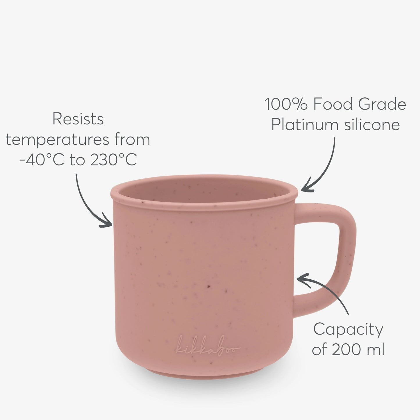 Vaso con manija Platinum Silicone Blush