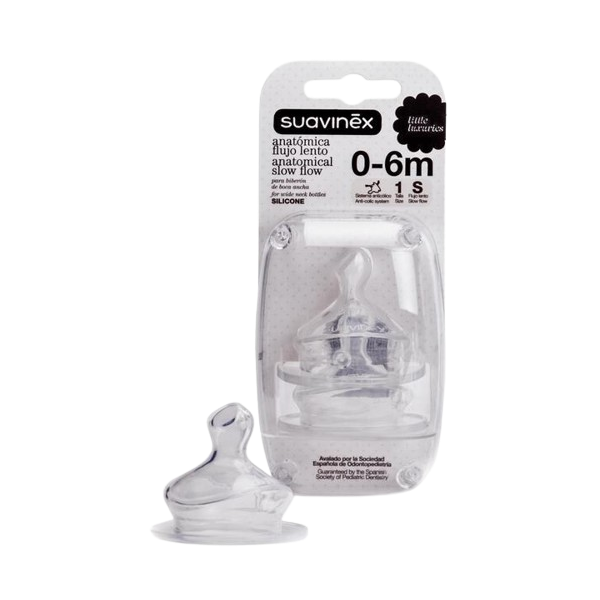 TETINA ANATÓMICA SILICONA T1 FLUJO LENTO 2UDS