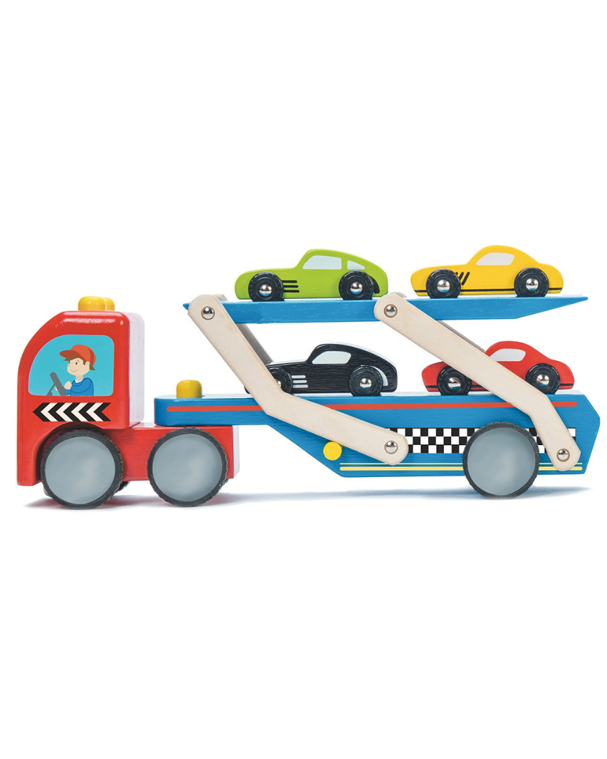 Juego de transporte de autos de carrera - 7 piezas